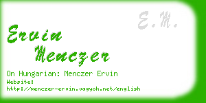 ervin menczer business card